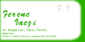 ferenc vaczi business card
